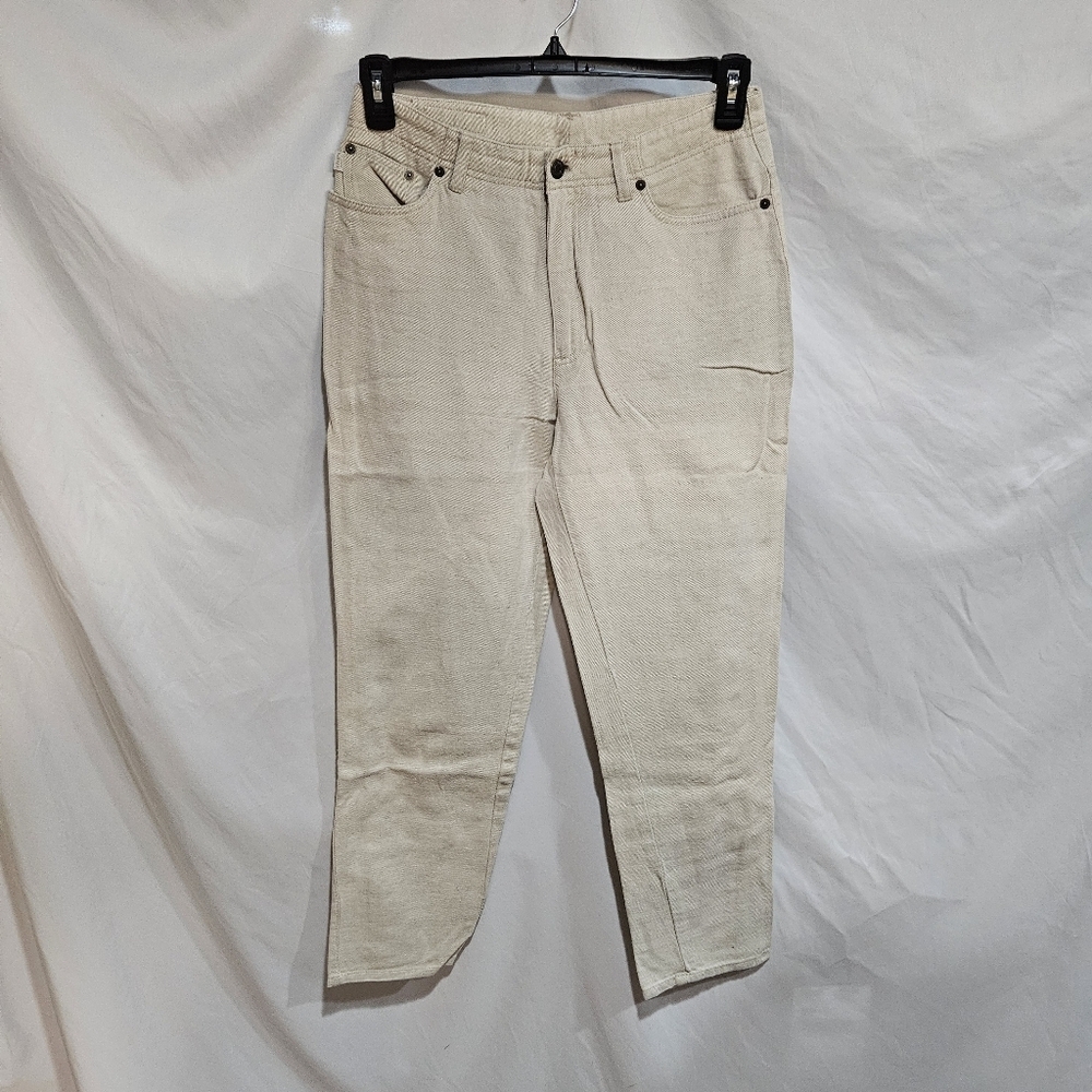 Ralph Lauren Womens Jeans 8 High Rise Classic Straight Cream Linen Rn54050